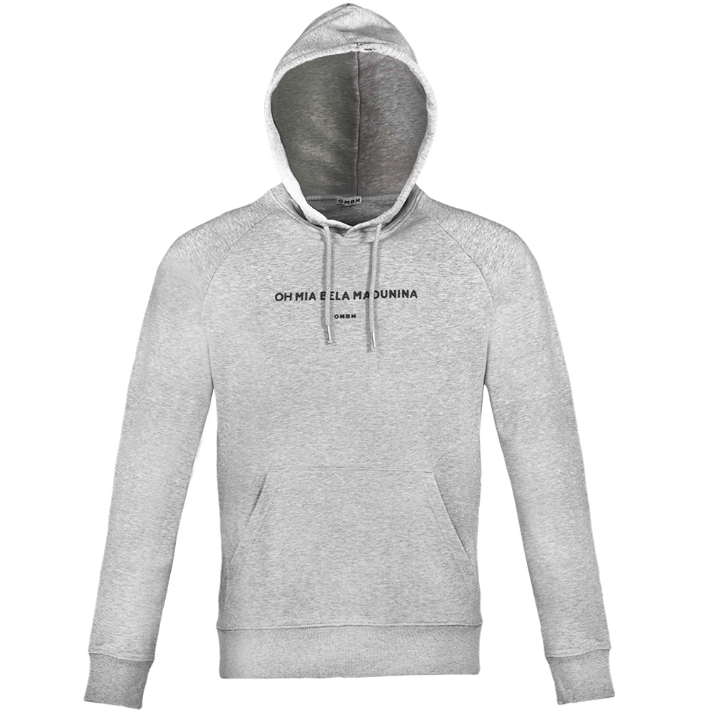 Felpa cappuccio heather grey fronte oh mia bela madunina unisex uomo